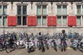 Bicycles in front of an old Dutch historic building Royalty Free Stock Photo
