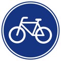 Bicycles Lane Only traffic Road Sign, Vector Illustration, Isolate On White Background Label. EPS10 Royalty Free Stock Photo