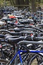 Bicycles locked up for the day