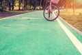 Bicycles park on the street