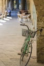 Bicycles parked at an arcade in Catalonia