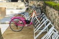 Bicycles parked by the beach