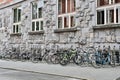 Bicycles Parked Next to Old Stone Building in Ljubljana, Slovenia