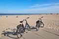 Bicycles on the beach in the Netherlands