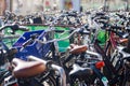 Bicycles parking in Amsterdam Royalty Free Stock Photo