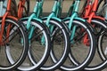 bicycle wheels close up Royalty Free Stock Photo