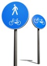 Bicycles and pedestrians road sign Royalty Free Stock Photo