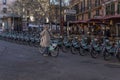 Bicycles of the public rental company Bicipalma parked