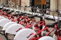 Public bicycle rental in Barcelona Royalty Free Stock Photo