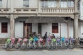 Bicycles Rental Service in Front of the Building from George Town. Penang, Malaysia