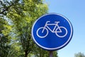 Bicycles only, road sign. Royalty Free Stock Photo