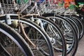 Bicycles in the row.