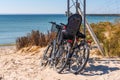 Bicycles on the sandy beach. Royalty Free Stock Photo