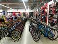 Bicycles in a sports store Royalty Free Stock Photo