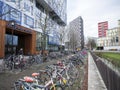 Bicycles for student transport on university campus de uithof near utrecht in holland