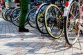 Bicycles in Tokyo, Japan. Tokyo has many bicycles since the land is pretty flat. Many Japanese people ride bicycles as a transport