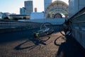 Bicycles in Tokyo, Japan. Tokyo has many bicycles since the land is pretty flat. Many Japanese people ride bicycles as a transport