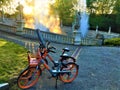 Bicycles, Valentine Park and healthy life in Turin city, Italy