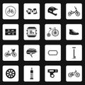 Bicycling icons set, simple style Royalty Free Stock Photo