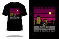 Bicycling at night retro t shirt design