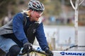 Cyclocross racer finishing Cyclocross Crusade race in Bend Oregon