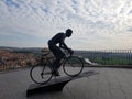 Bicyclist monument in Toledo city