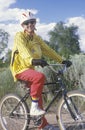 Bicyclist resting in Santa Fe