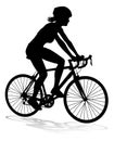 Bike and Bicyclist Silhouette Royalty Free Stock Photo