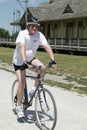 bicyclist riding on a trail Royalty Free Stock Photo