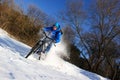 Bicyclist snow