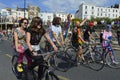 Bicyclists join in the colourful Margate Gay pride Parade Royalty Free Stock Photo