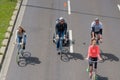 Bicyclists parade in Magdeburg, Germany am 17.06.2017. Day of action. Families ride bicycles in parade