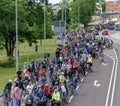 Bicyclists` parade in Magdeburg, Germany am 17.06.2017. Waiting of start