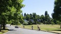 Bicyclists on road to Seward Park