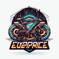 Bicyle cyberpunk logo esport design