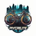 Bicyle cyberpunk logo esport design