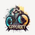 Bicyle cyberpunk logo esport design