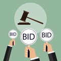 Bid at the auction, sale lots Royalty Free Stock Photo