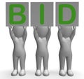 Bid Banners Shows Auction Bidder And Auctioning Royalty Free Stock Photo