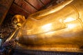 Bid Buddha gold statue in Wat Pho , Beautiful temple of Wat Phra Chetuphon Wimon Mangalaram, Bangkok,Thailand Royalty Free Stock Photo