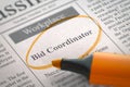 Bid Coordinator Job Vacancy. 3D. Royalty Free Stock Photo