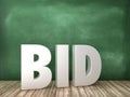 BID 3D Word on Chalkboard Background Royalty Free Stock Photo