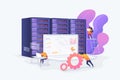Big data developer vector illustration.