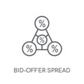 Bid-offer spread linear icon. Modern outline Bid-offer spread lo