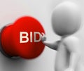 Bid Pressed Shows Auction Bidding And Reserve