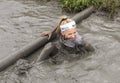 Child Girl Mud Race Biddinghuizen Royalty Free Stock Photo