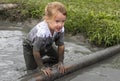 Child during Mud Race in Flevoland Royalty Free Stock Photo