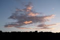 Bideford, Devon, England. Evening skyline with red sky and clouds. Royalty Free Stock Photo