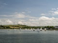 BIDEFORD, DEVON - JUNE 11 2023: Small yachts, boats on the River Torridge as part of the annual Water Festival. Royalty Free Stock Photo