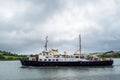 BIDEFORD, DEVON, UK - JULY 25 2020: Oldenburg heads for Lundy Island, masked tourists.